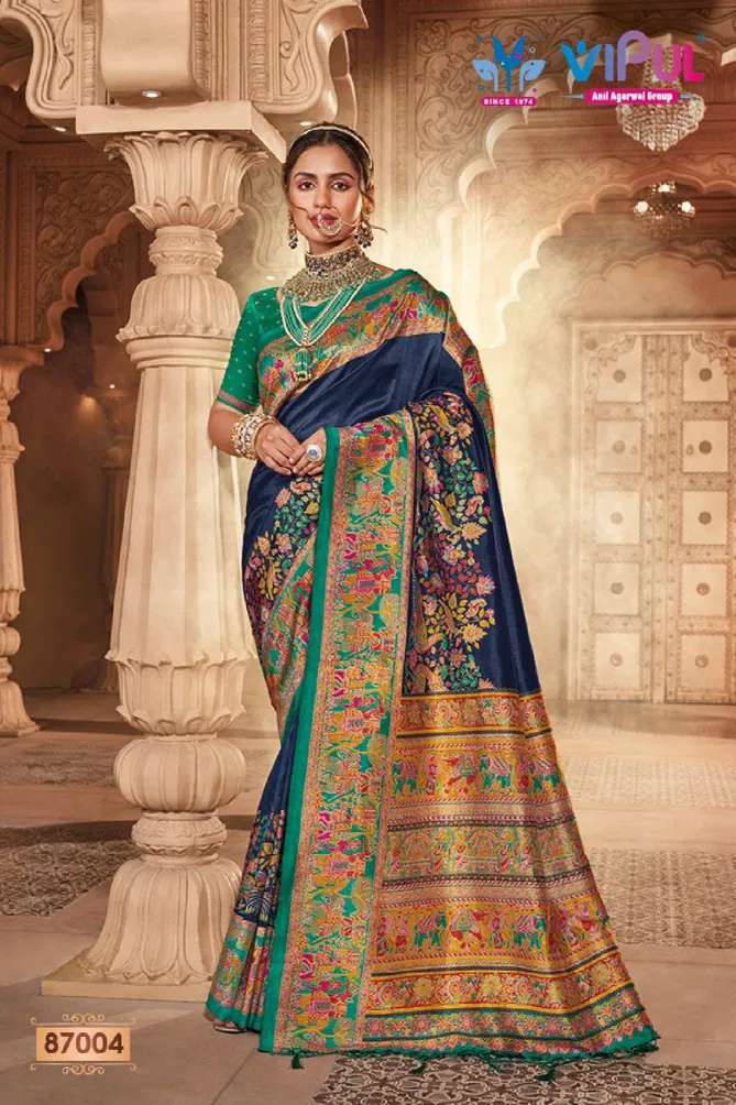 Ivory Silk By Vipul Silk Designer Printed Wedding Wear Saree Orders In India